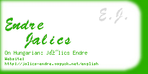 endre jalics business card